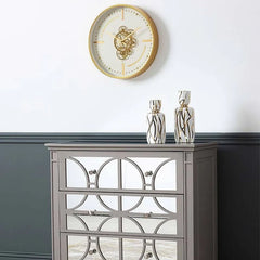 White And Golden Gears Wall Clock
