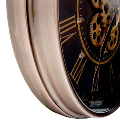 Italian Luxury Group Hermes Round Wall Clock Rose Gold