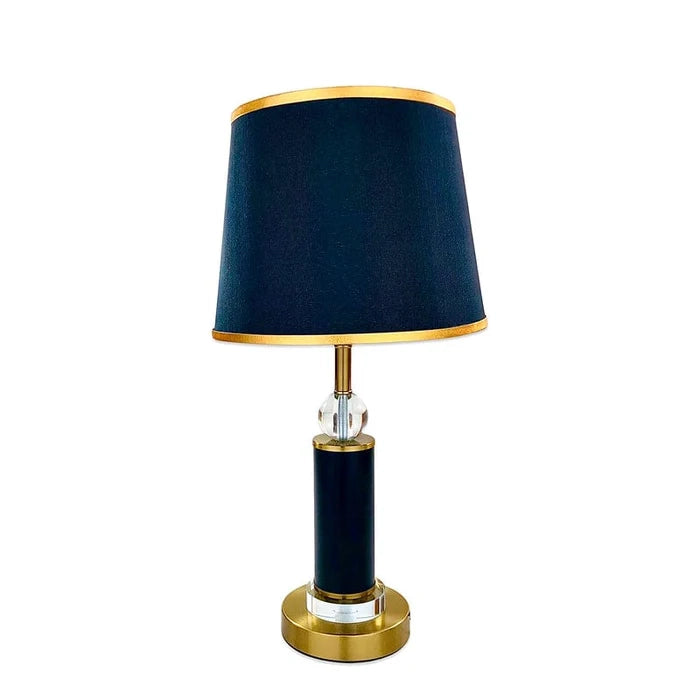Wooden Texture & Gold Brass Table Lamp