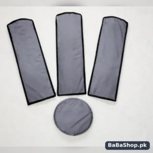 Ceiling fan cover set — three grey blade sleeves with black trim and round grey motor cover
