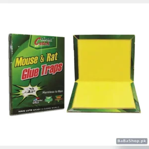 Magic Pad mouse and rat glue trap board open with strong yellow sticky glue, with Expert Catch box